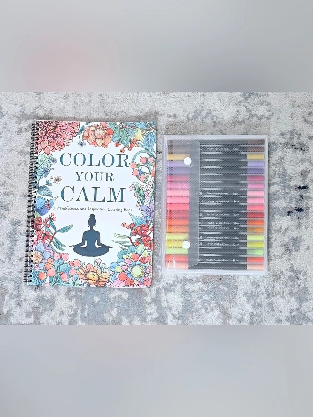 $20 or FREE Color your Calm adult coloring book with marker set